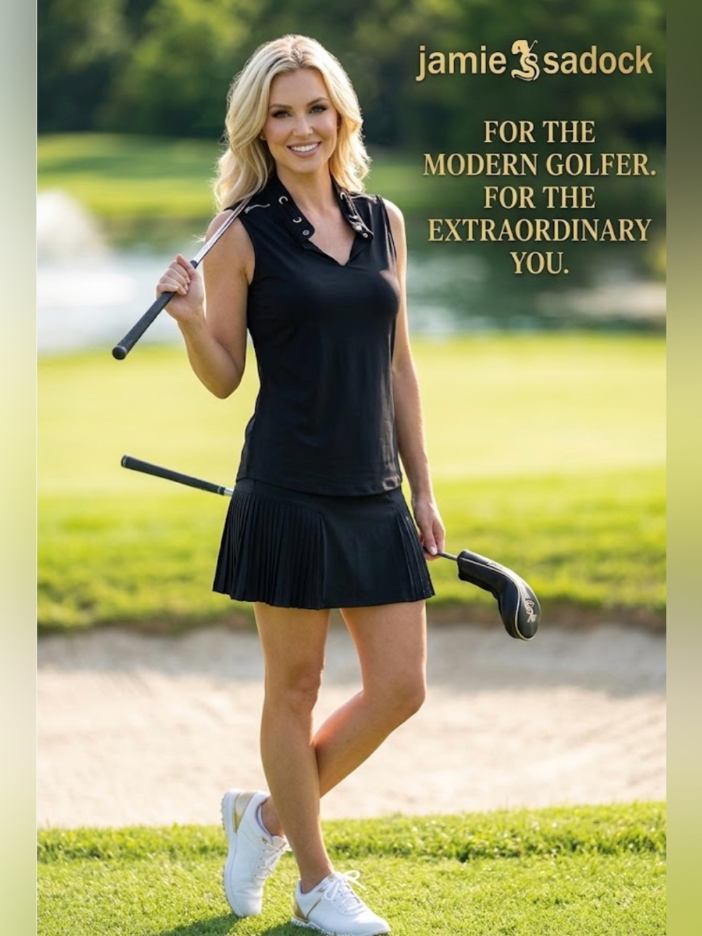 Jamie Sadock Black Sleeveless Golf Top ~ Size XL